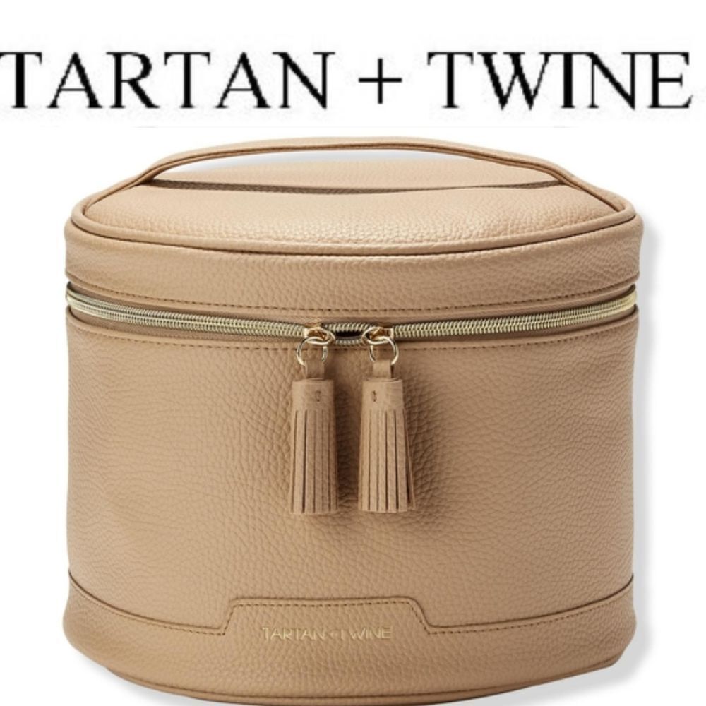 Tartan + Twine Round Train Case- Tan